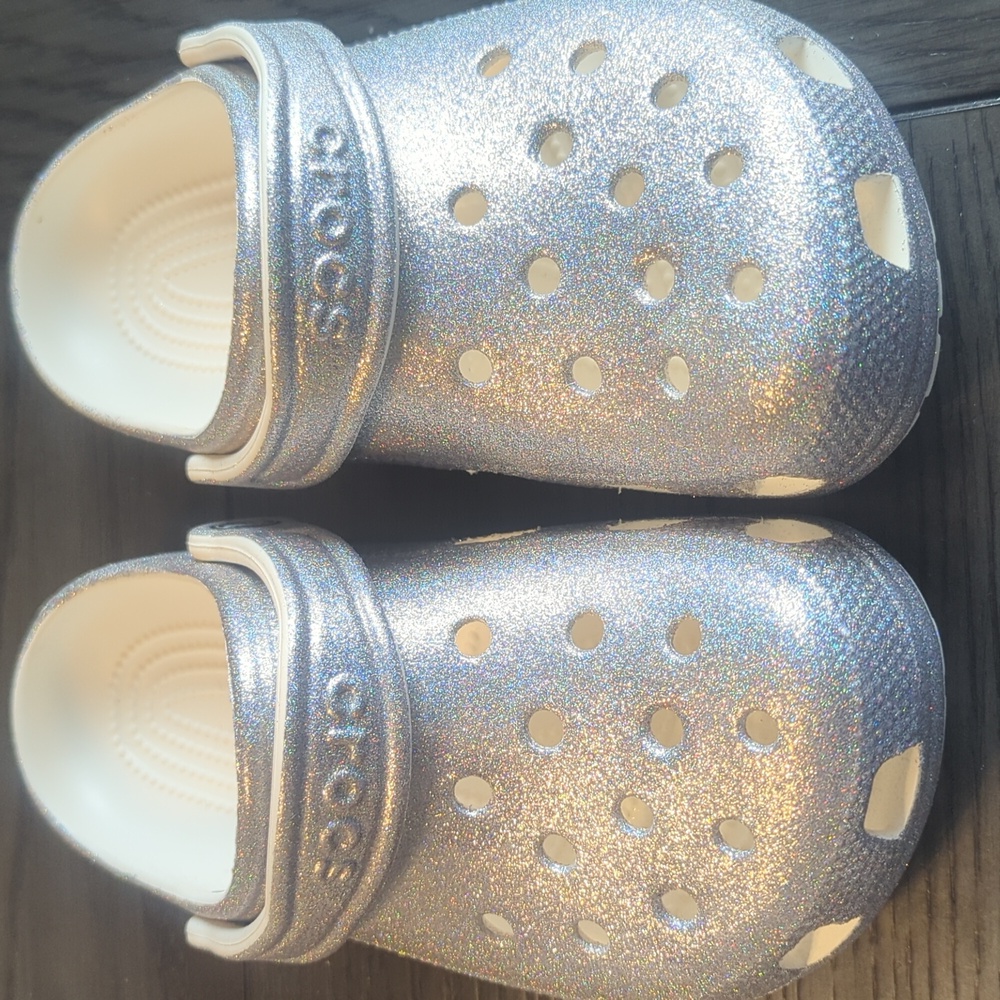 Silver Sparkly Women's Crocs NWOT